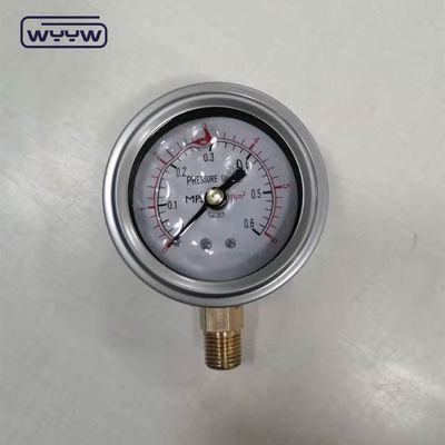 63mm 2.5 &quot;Hidraulik Shockproof Stainless Steel Oil Diisi Tekanan Gauge