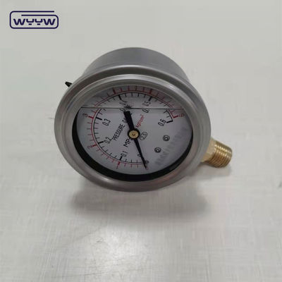63mm 2.5 &quot;Hidraulik Shockproof Stainless Steel Oil Diisi Tekanan Gauge
