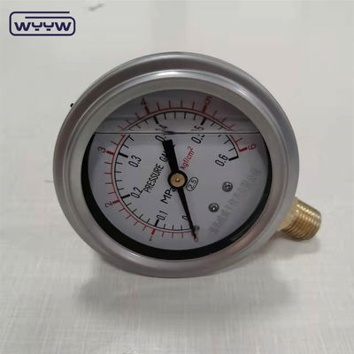 63mm 2.5 &quot;Hidraulik Shockproof Stainless Steel Oil Diisi Tekanan Gauge