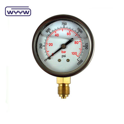 Manometer tekanan industri hidrolik 60mm untuk gliserin