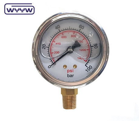 63mm 0-10bar 150 Psi Pressure Gauge Manometer Untuk Excavator