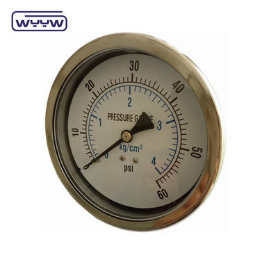 Manometer tekanan anti-getaran minyak aksial 100 mm