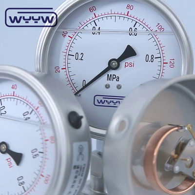 100mm Oil Thread Chromed Bourdon Tube Type Pressure Gauge Bagian bawah