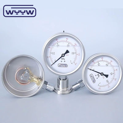 100mm Oil Thread Chromed Bourdon Tube Type Pressure Gauge Bagian bawah