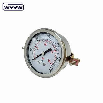 Tangki air 60mm Oil Pressure Gauge U-Clamp Dengan Casing Baja Rustless