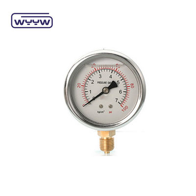 Gliserin Pressure Gauge Manometer 100mm Meter Tekanan Bagian Bawah Untuk Minyak Dan Gas