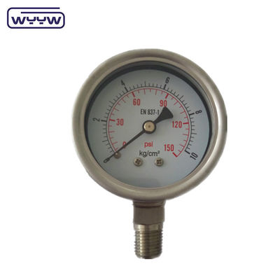 Kembali Gliserin Shock Resistant Hydraulic Jack Pressure Gauge Range Disesuaikan