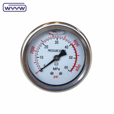 60Mpa 70Mpa Heavy Duty High Pressure Gauge Back Mount Garansi 1 tahun