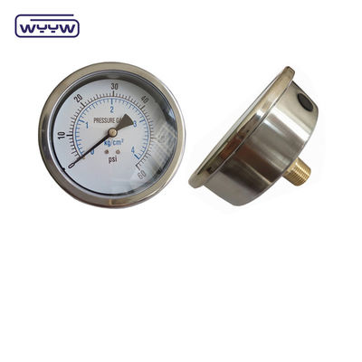 Industrial Brass Back Mount Oil Filled Manometer Untuk Gliserin