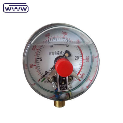 Stainless Steel Silikon Diisi Tekanan Gauge Bagian Bawah Sambungan 100mm