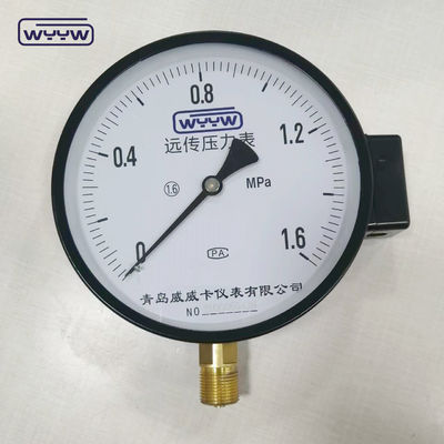 1.6MPa kotak baja hitam 1/2 &quot;bsp M20X1.5 6 inci kontak listrik skala ganda manometer tekanan harga