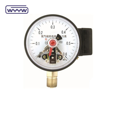 NO+NO Kasus Baja Hitam 1.6MPa 100mm 380V Manometer Kontak Listrik AC Pressure Gauge