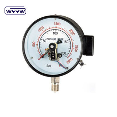 NO+NO Kasus Baja Hitam 1.6MPa 100mm 380V Manometer Kontak Listrik AC Pressure Gauge