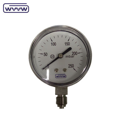 radial 1/4 &quot;bsp kapsul 63mm tekanan rendah kpa mbar manometer stainless steel commercial pressure gauge