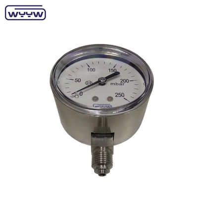 radial 1/4 &quot;bsp kapsul 63mm tekanan rendah kpa mbar manometer stainless steel commercial pressure gauge