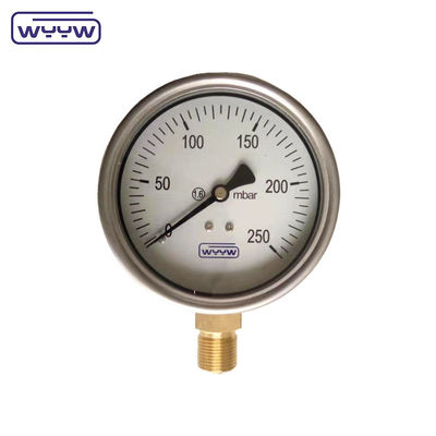 Harga manometer baja tahan karat Cina jenis 0-50 mbar kapsul pengukur tekanan rendah
