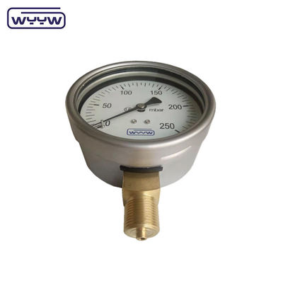 Harga manometer baja tahan karat Cina jenis 0-50 mbar kapsul pengukur tekanan rendah