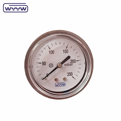 63mm Mmh2o Aksial Mbar Bellows Pressure Gauge Manometer Dengan Kasus SS304