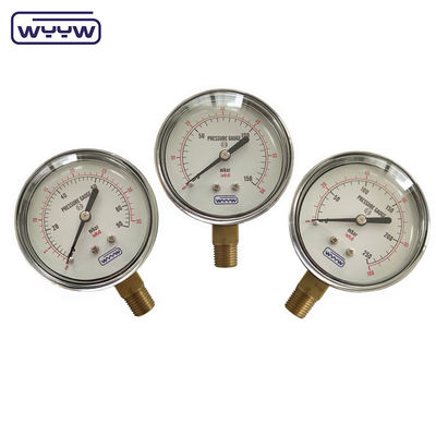 63mm Kapsul Bellows mbar tahan lama Komposisi atmosfer yang sangat baik Bellows Pressure Gauge