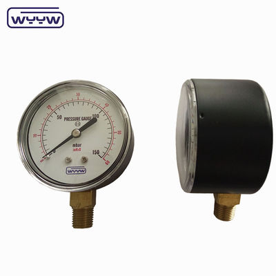 Manometer radial kapsul 63mm kPa, mmAq, mmH2O mbar pengukur tekanan rendah