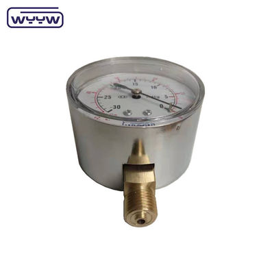 Kasus baja tahan karat 63mm bagian bawah mbar kpa alat ukur tekanan