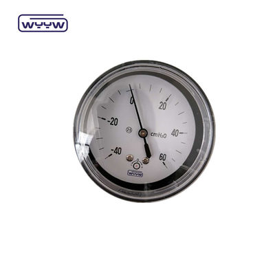Bellows Pressure Gauge 60mm Inch2o Case Baja Hitam Aksial Mbar Pressure Gauge