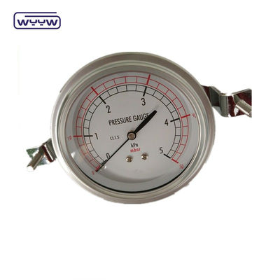 80mm Kpa Mbar Bellows Pressure Gauge Tekanan rendah Manometer Radial Connection