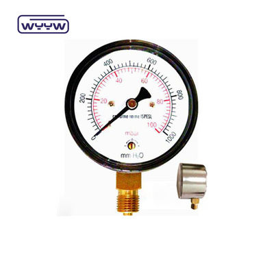 80mm Kpa Mbar Bellows Pressure Gauge Tekanan rendah Manometer Radial Connection