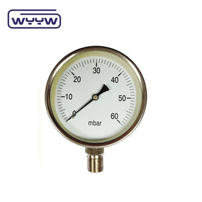 60-100mm CmH2O Kapsul Pressure Gauge Manometer 1.6% Akurasi