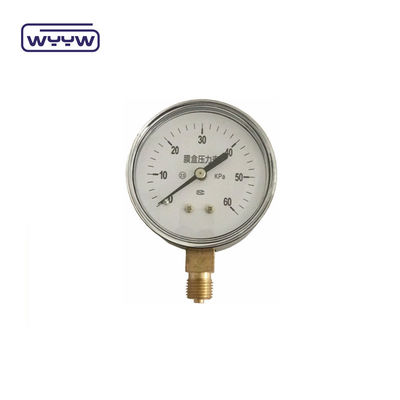 60-100mm CmH2O Kapsul Pressure Gauge Manometer 1.6% Akurasi