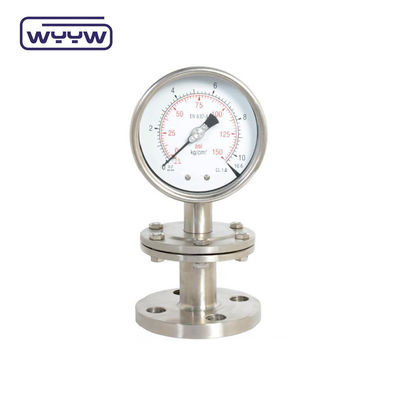 Tri Clamp Membrane Pressure Gauge Case Baja tahan karat 100mm