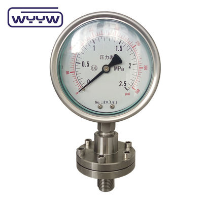 1/2 NPT BSP Tekanan Rendah Diafragma Tekanan Gauge Baja tahan karat