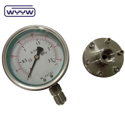 4&quot; 100mm Pressure Gauge Diaphragm Seal Kasus SS Dan Bagian Dalam SS