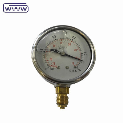 SS304 Case Compound Gauge Pressure Gauge Radial Direction -1-1bar -15-15psi 100mm Pengisian Minyak