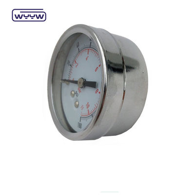 Penggunaan kering Tidak ada minyak Back Mount Pressure Gauge 160 Psi Udara 60mm SS Pressure Gauge