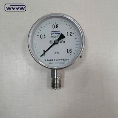 100mm presisi KL1.6 stainless steel udara oksigen kering menggunakan tidak ada oil pressure gauge