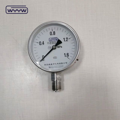 100mm presisi KL1.6 stainless steel udara oksigen kering menggunakan tidak ada oil pressure gauge