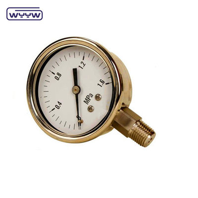 gas alam kering menggunakan oksigen tidak masuk ke dasar minyak 60mm stainless steel borbon tabung tekanan gauge