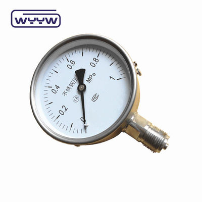 Y-100H tidak menggunakan minyak oksigen 100mm presisi tinggi bawah M20X1.5 G1/2&quot; kering semua stainless steel alat ukur tekanan