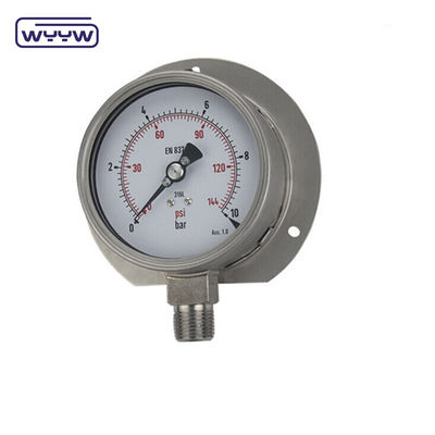 Peralatan hidraulik Tekanan belakang Gauge Baja tahan karat 60mm