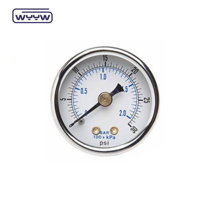 Tidak ada minyak Stainless Steel Pressure Gauge Back Mounting OEM Disesuaikan