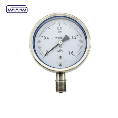 4&quot; Tidak menggunakan minyak 100mm Air Manometer Pressure Gauge Material baja tahan karat