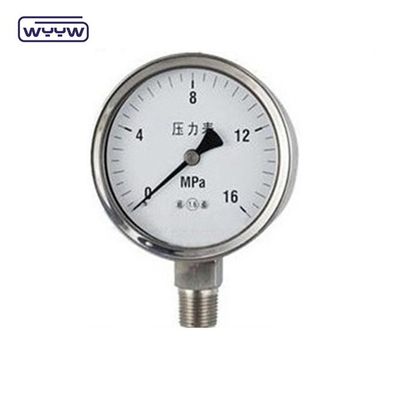 304/316 Semua stainless steel Tidak ada minyak Tekanan pengukur Bagian bawah