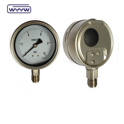 Silikon / Gliserin Cairan Diisi Tekanan Gauge Korosi tahan