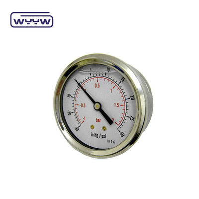 kualitas tinggi manometer aksial MPa/bar/kg Koneksi belakang 60mm penuh 304ss stainless steel alat ukur tekanan