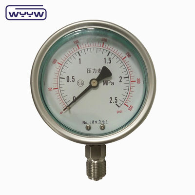 Vertical Connection Silicone Glycerin Filled Pressure Gauge Produsen