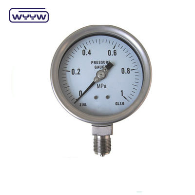 Shock Proof Cairan Dipenuhi Pressure Gauge Manometer Material Baja Rustless