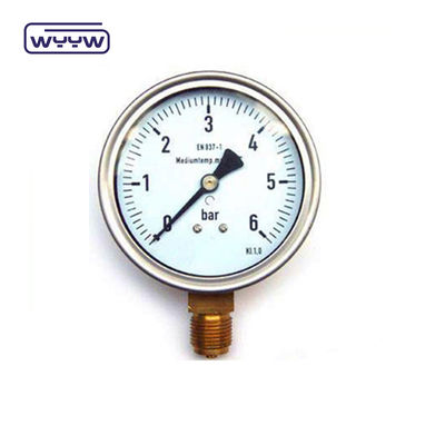 Shock Proof Cairan Dipenuhi Pressure Gauge Manometer Material Baja Rustless