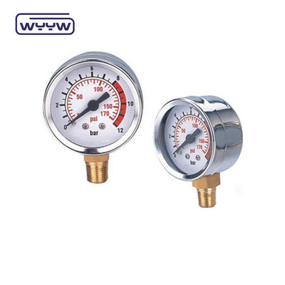 Shock Proof Cairan Dipenuhi Pressure Gauge Manometer Material Baja Rustless