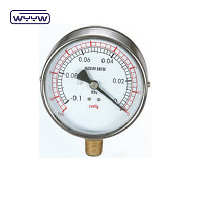 Silikon 4 Inch Bezel Ring Pressure Gauge 100mm Dial Bottom Mount